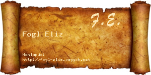 Fogl Eliz névjegykártya